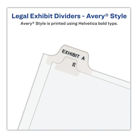 Avery Dennison Numerical Index Tab-27, 8-1/2 x 11", White, PK25 01027